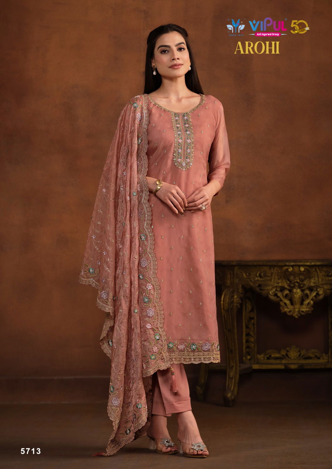 Arohi By Vipul Organza Embroidery Salwar Kameez Wholesale Price In Surat